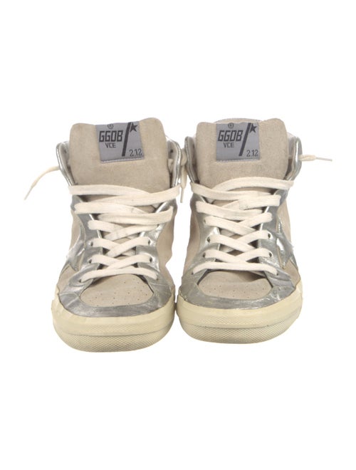 Golden Goose Suede Distressed Accents Wedge Sneakers