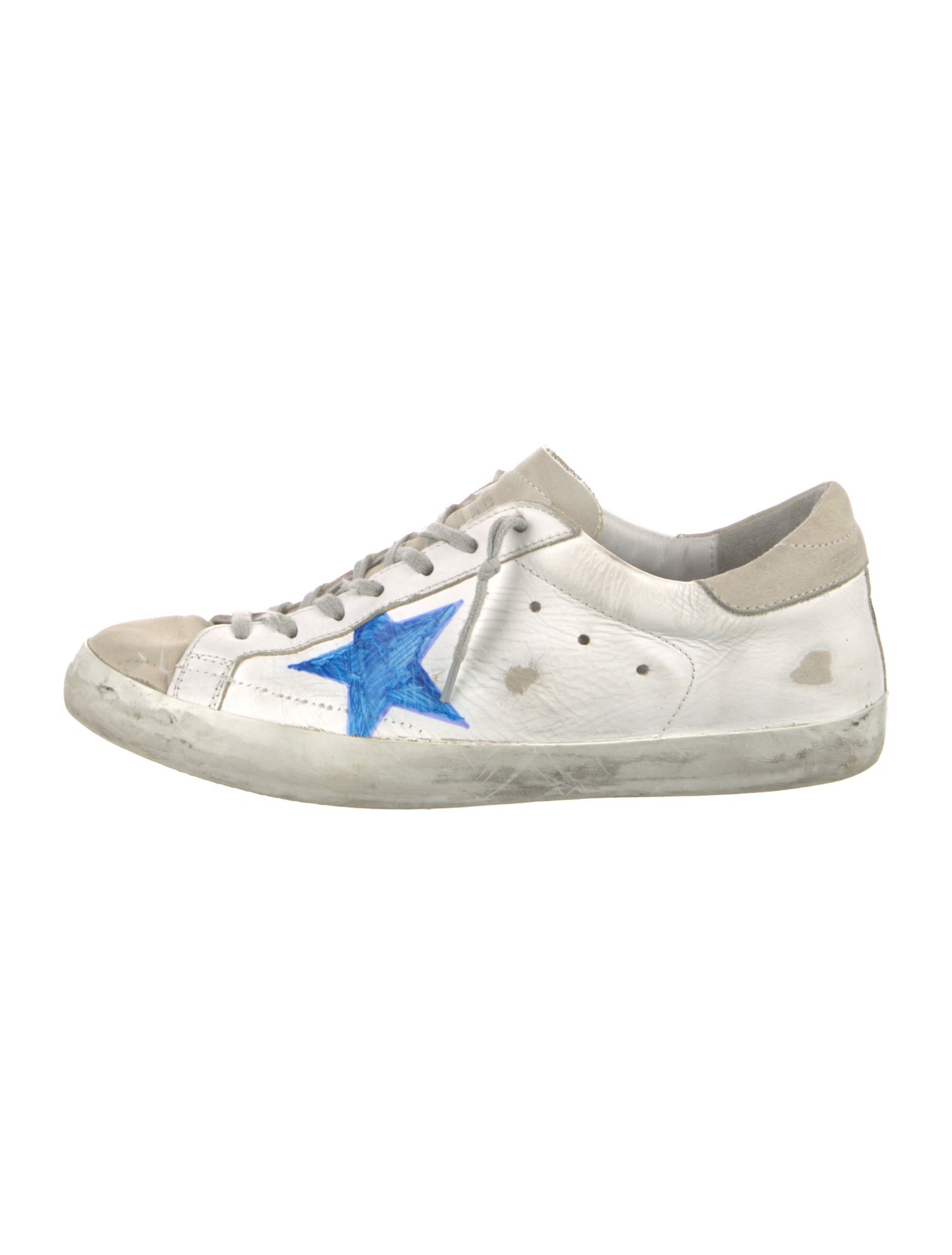 Golden Goose Leather Colorblock Pattern Sneakers
