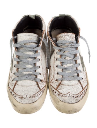 Golden Goose Leather Printed Sneakers