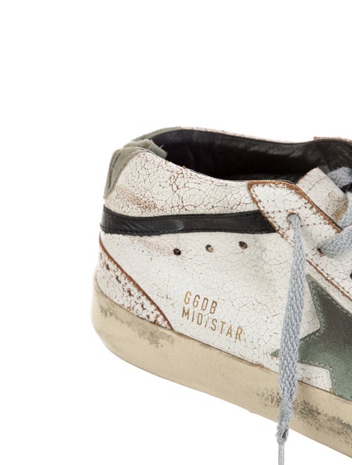 Golden Goose Leather Printed Sneakers