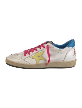 Golden Goose Leather Printed Sneakers