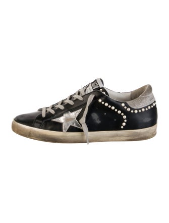 Golden Goose Leather Printed Sneakers