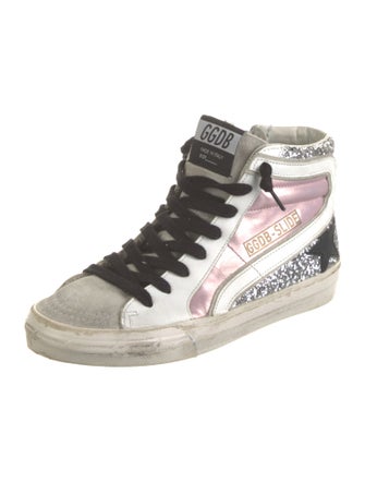 Golden Goose Leather Printed Sneakers