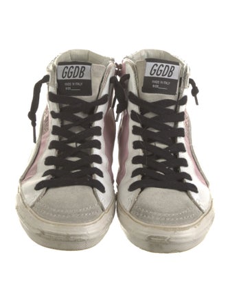 Golden Goose Leather Printed Sneakers