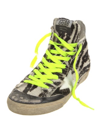 Golden Goose Ponyhair Animal Print Sneakers