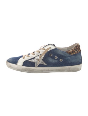 Golden Goose Denim Printed Sneakers