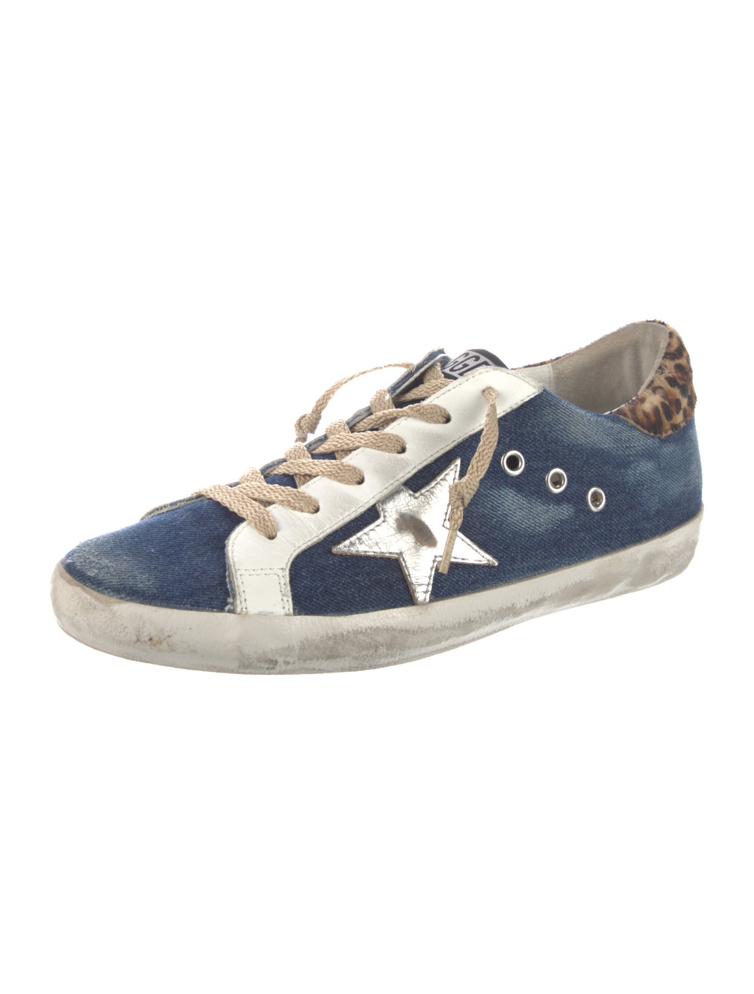 Golden Goose Denim Printed Sneakers