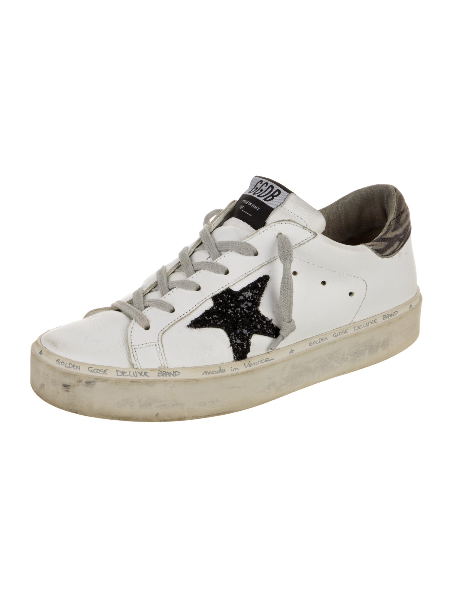 Golden Goose Leather Animal Print Sneakers