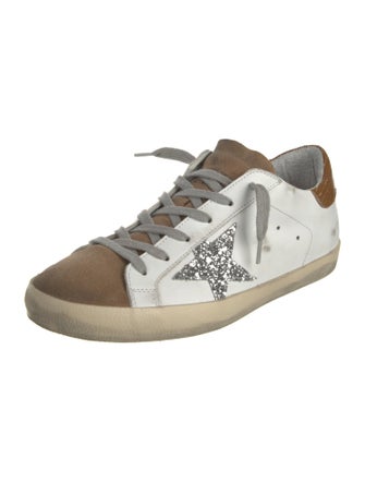 Golden Goose Leather Printed Sneakers