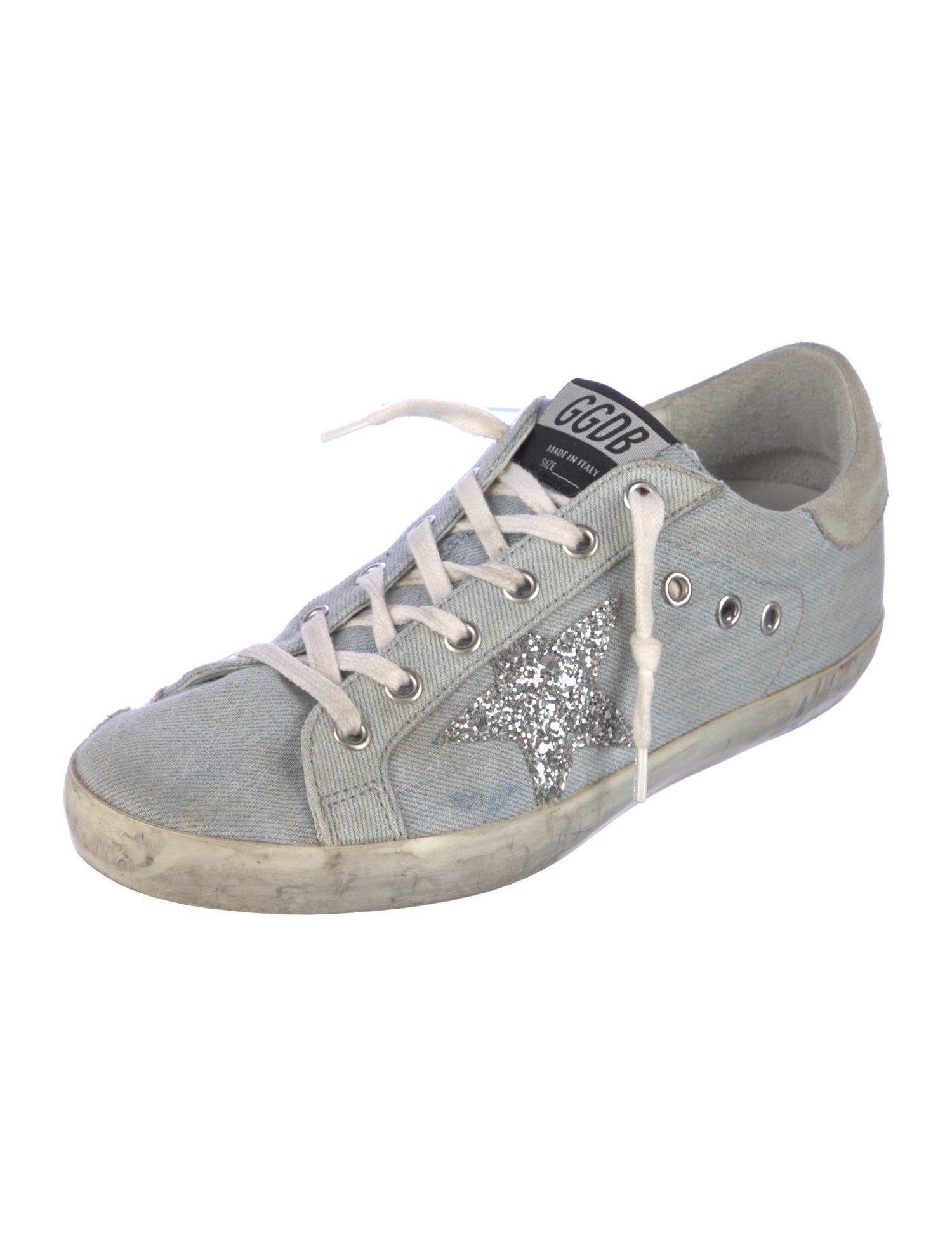 Golden Goose Denim Printed Sneakers