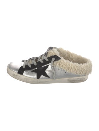 Golden Goose Leather Colorblock Pattern Sneakers