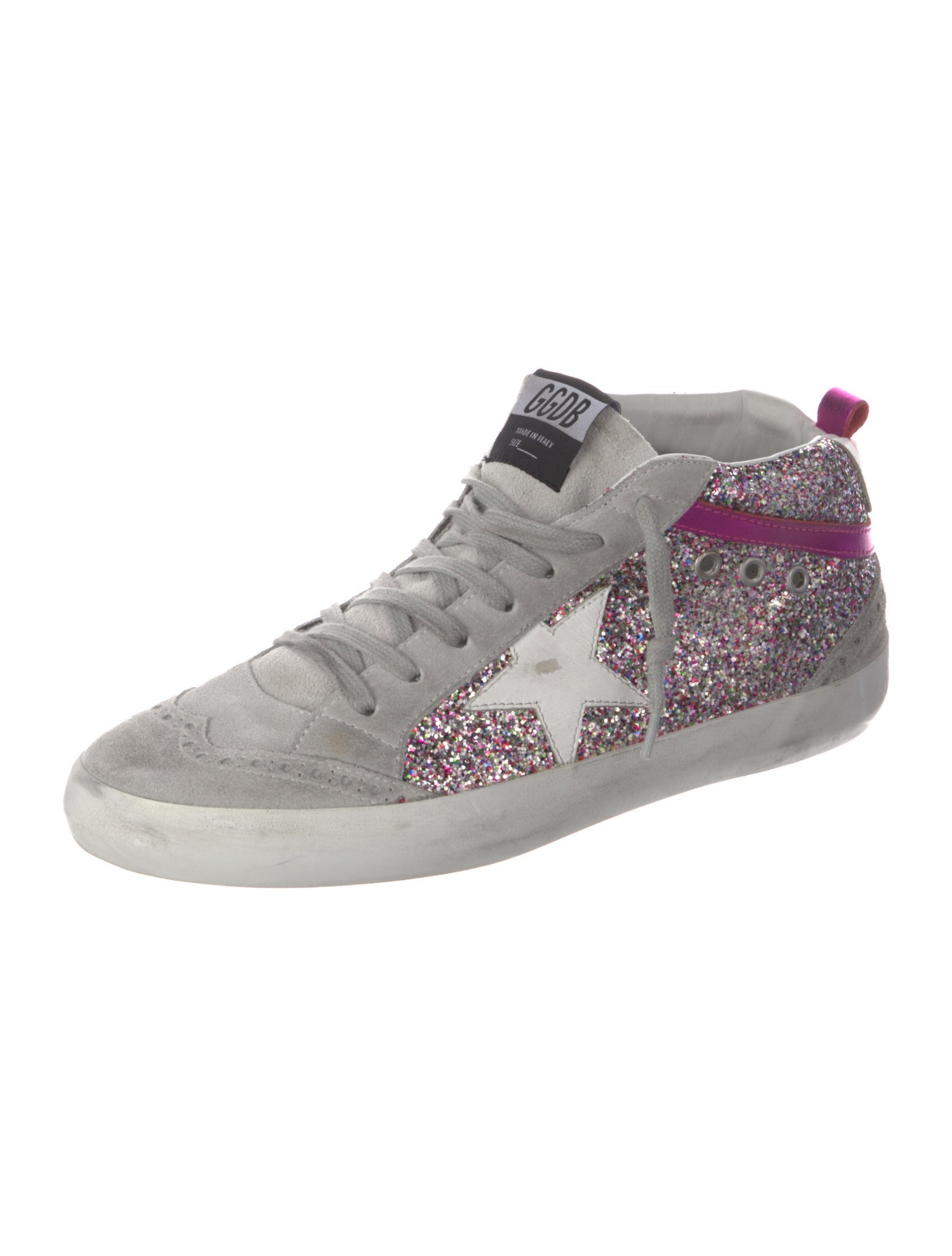 Golden Goose Glitter Distressed Accents Sneakers
