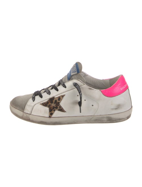 Golden Goose Leather Animal Print Sneakers