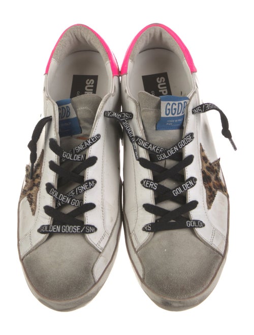 Golden Goose Leather Animal Print Sneakers