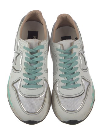 Golden Goose Leather Graphic Print Athletic Sneakers