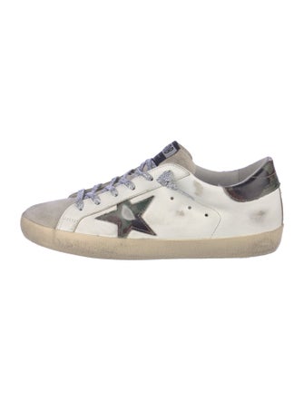 Golden Goose Leather Printed Sneakers
