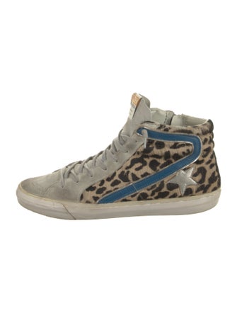 Golden Goose Ponyhair Animal Print Sneakers