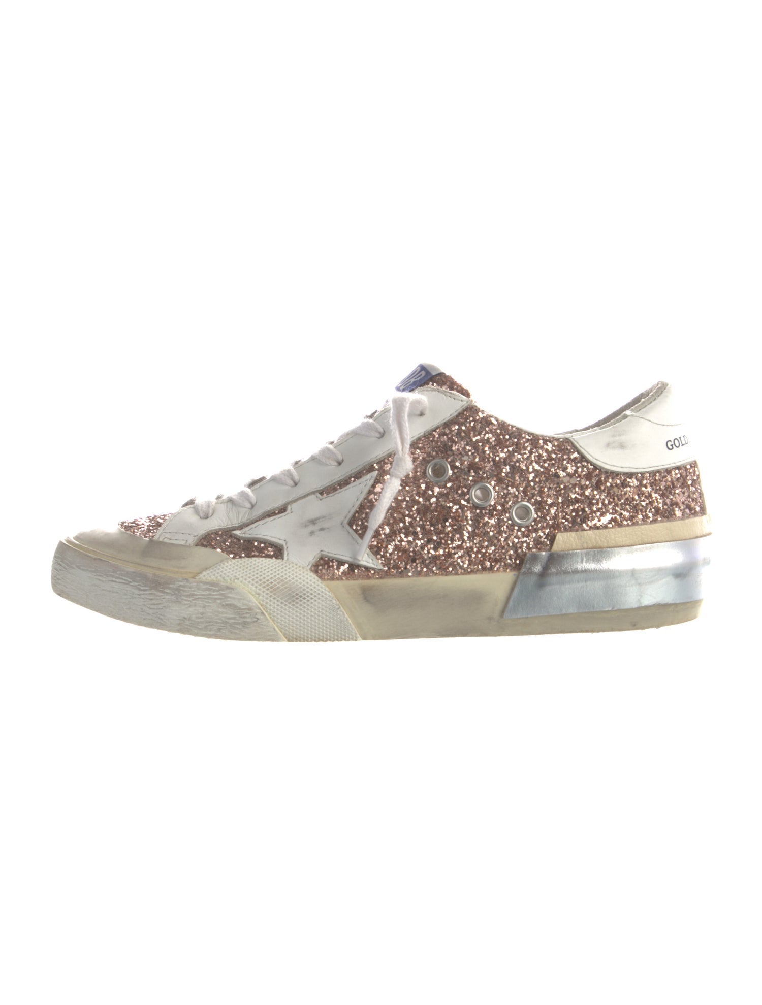 Golden Goose Glitter Colorblock Pattern Sneakers