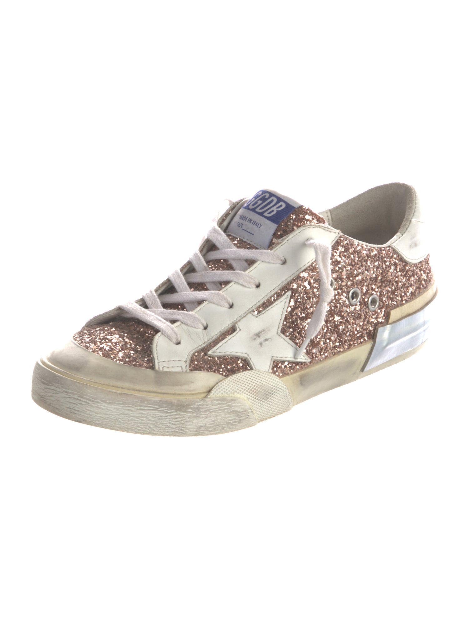 Golden Goose Glitter Colorblock Pattern Sneakers