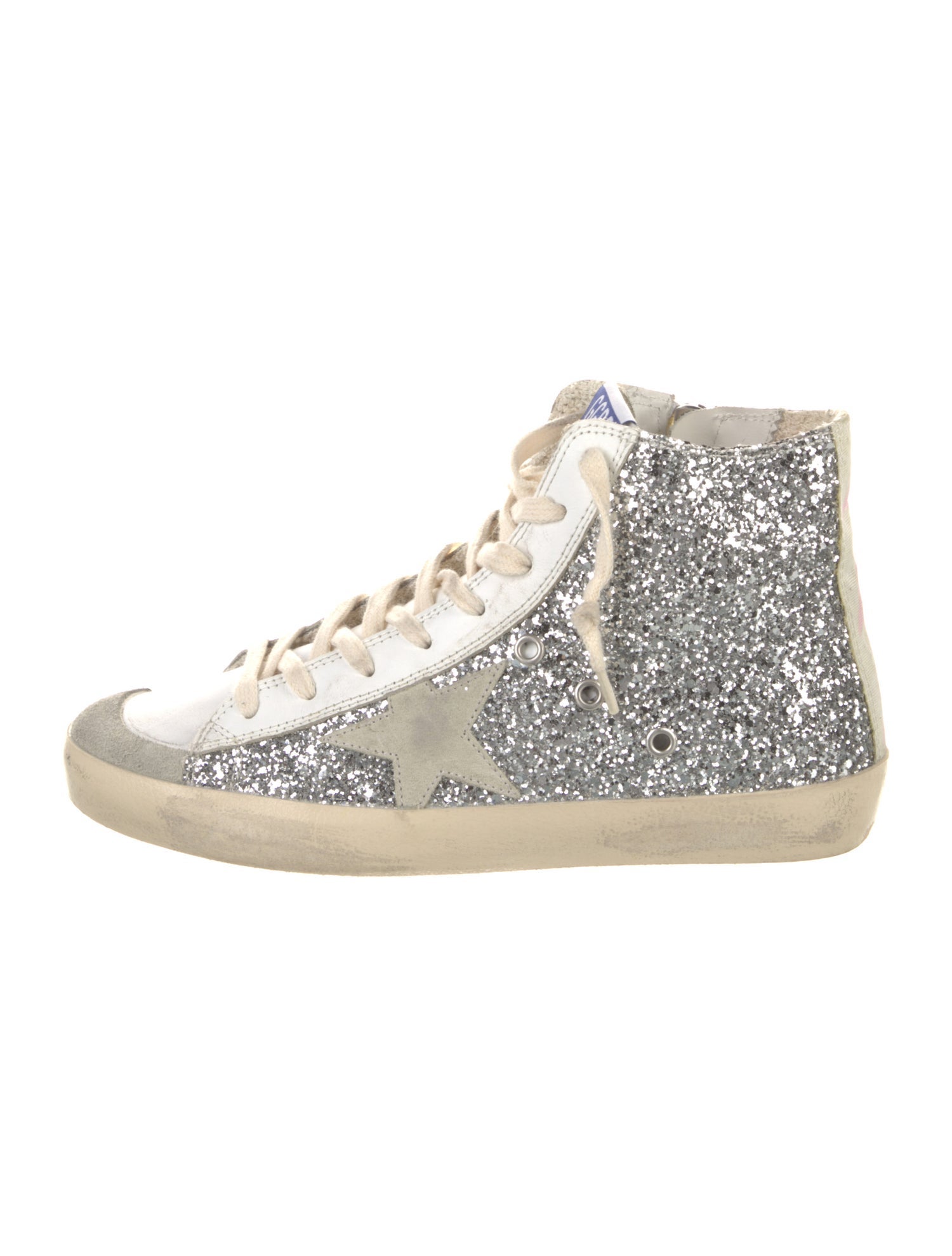 Golden Goose Glitter Distressed Accents Sneakers