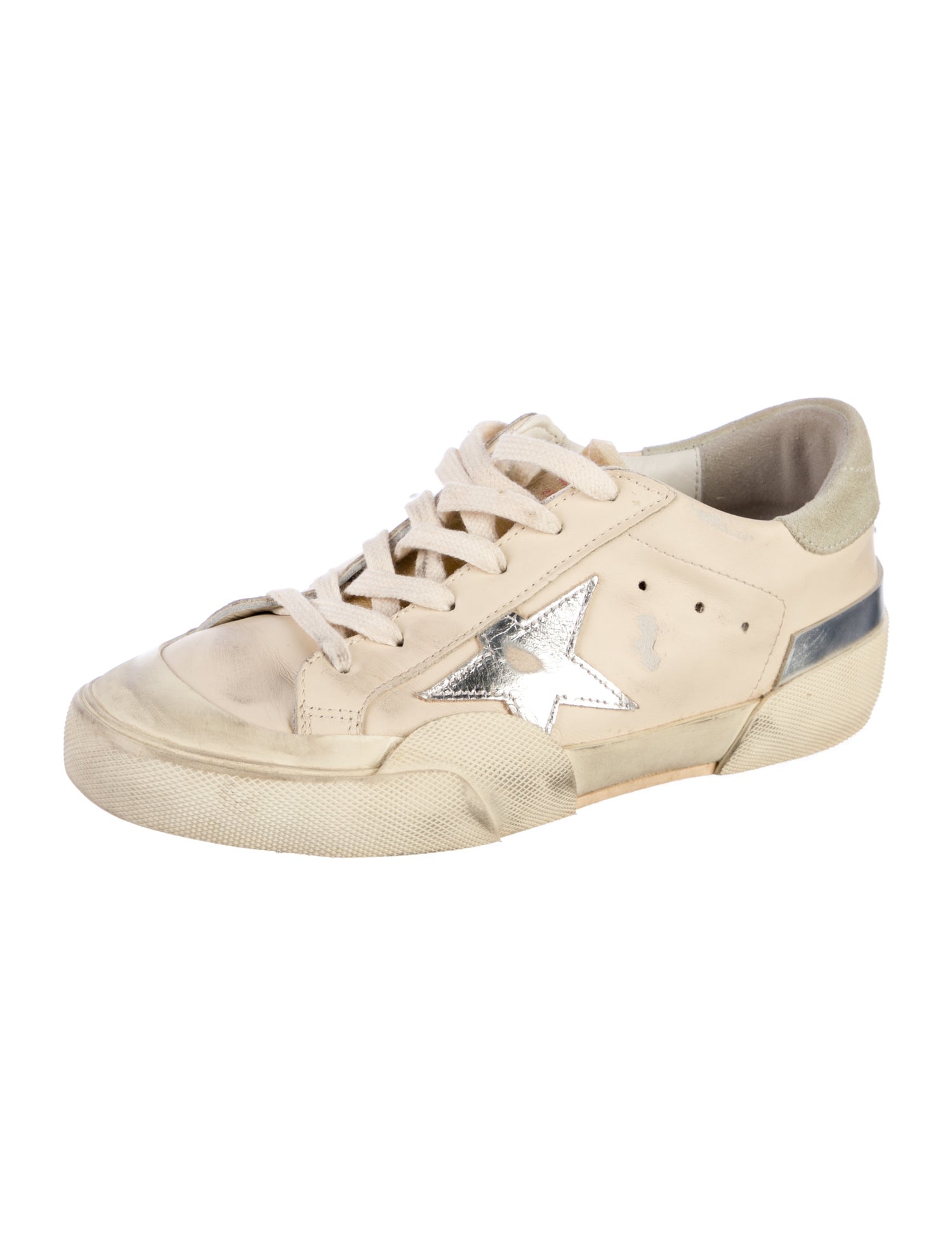 Golden Goose Leather Graphic Print Sneakers