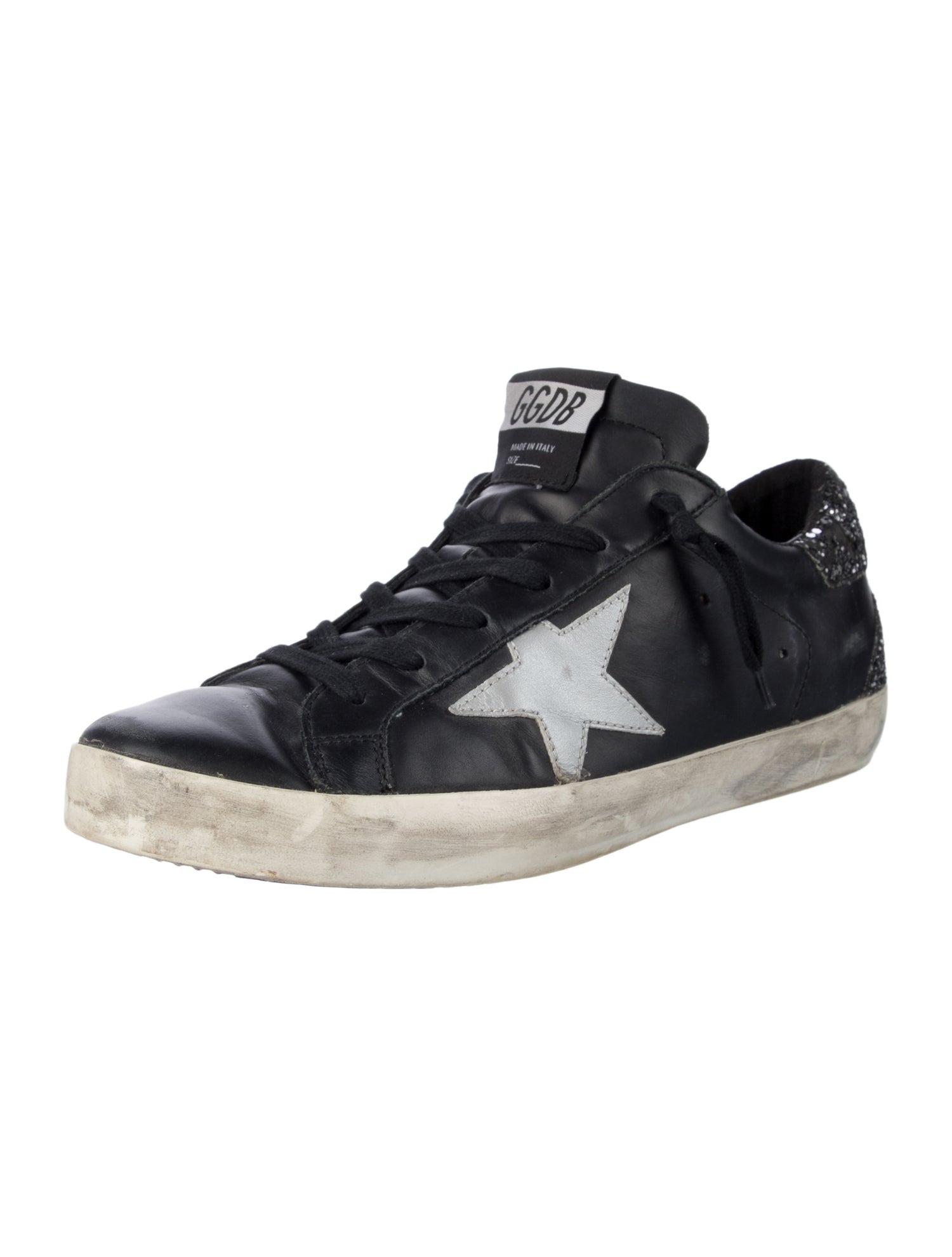 Golden Goose Leather Colorblock Pattern Sneakers