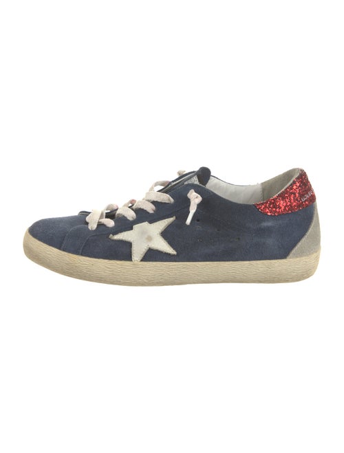 Golden Goose Suede Glitter Accents Sneakers