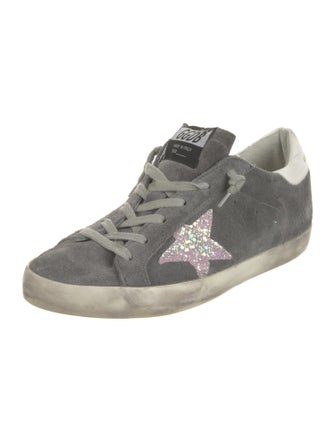 Golden Goose Suede Glitter Accents Sneakers