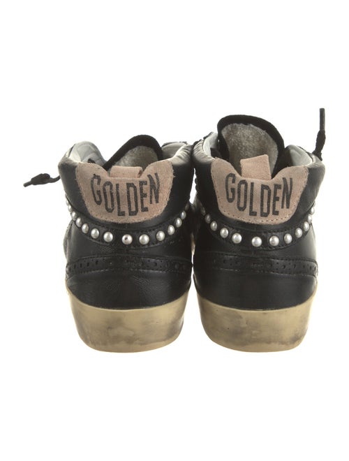 Golden Goose Leather Glitter Accents Sneakers