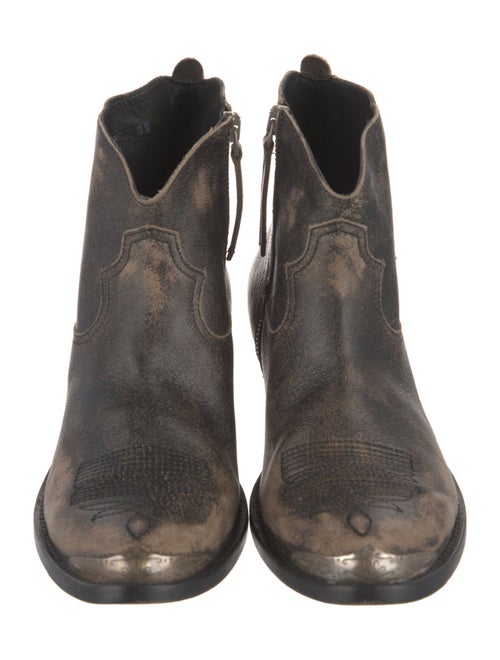 Golden Goose Leather Distressed Accents Western Boots