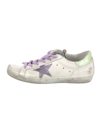 Golden Goose Leather Colorblock Pattern Sneakers