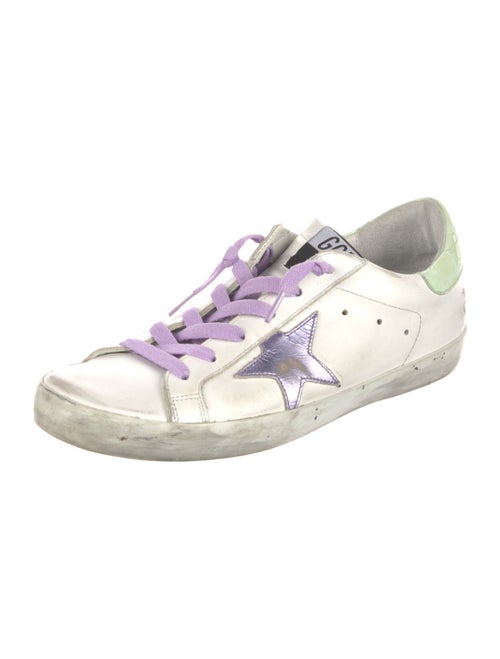 Golden Goose Leather Colorblock Pattern Sneakers