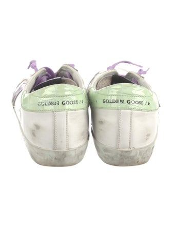 Golden Goose Leather Colorblock Pattern Sneakers