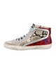 Golden Goose Leather Animal Print Sneakers