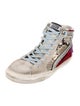 Golden Goose Leather Animal Print Sneakers