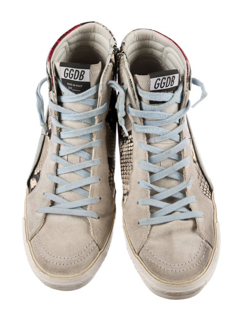 Golden Goose Leather Animal Print Sneakers