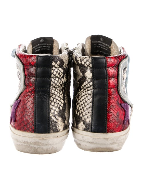 Golden Goose Leather Animal Print Sneakers