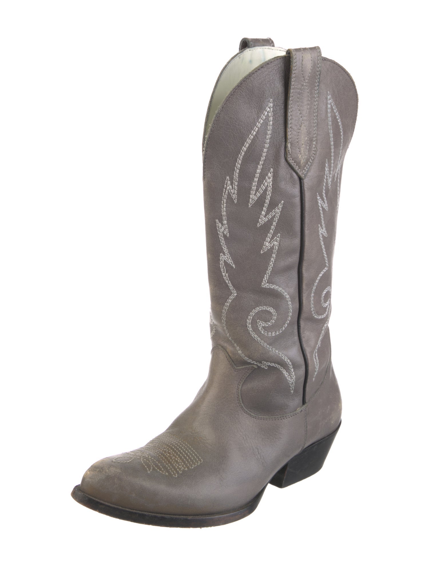 Golden Goose Leather Printed Western Boots