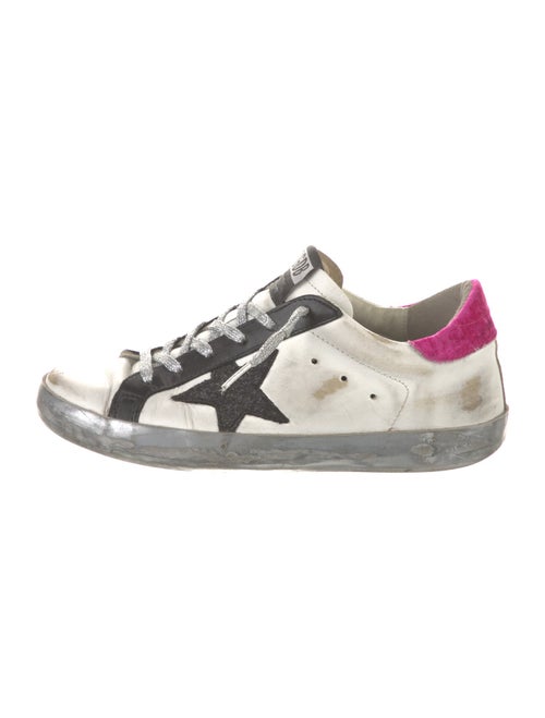 Golden Goose Leather Colorblock Pattern Sneakers
