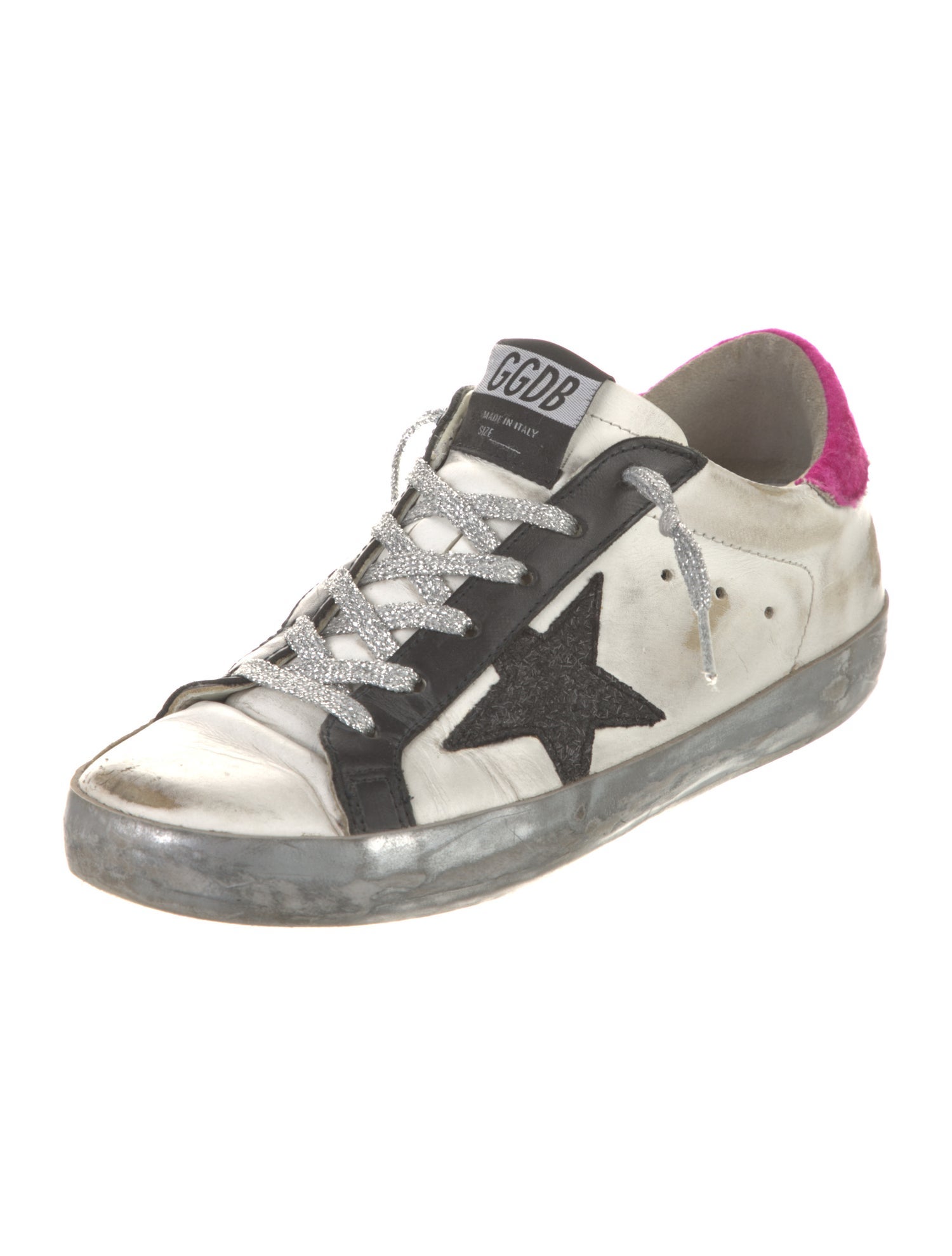 Golden Goose Leather Colorblock Pattern Sneakers