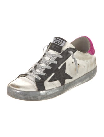 Golden Goose Leather Colorblock Pattern Sneakers