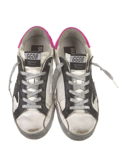 Golden Goose Leather Colorblock Pattern Sneakers