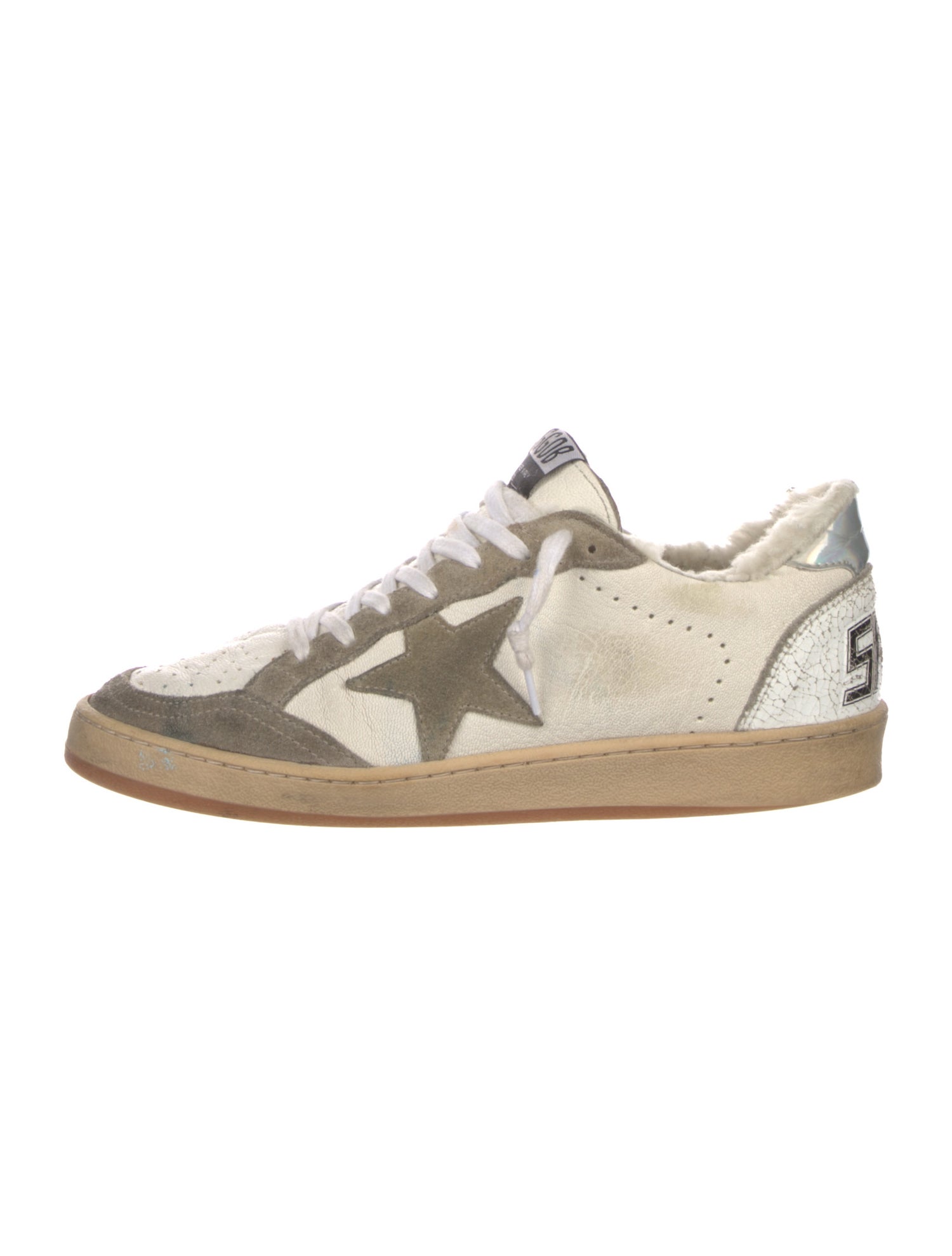Golden Goose Leather Colorblock Pattern Sneakers
