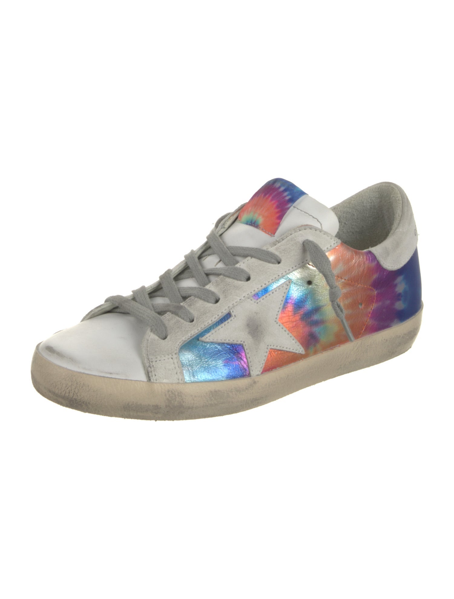 Golden Goose Leather Printed Sneakers