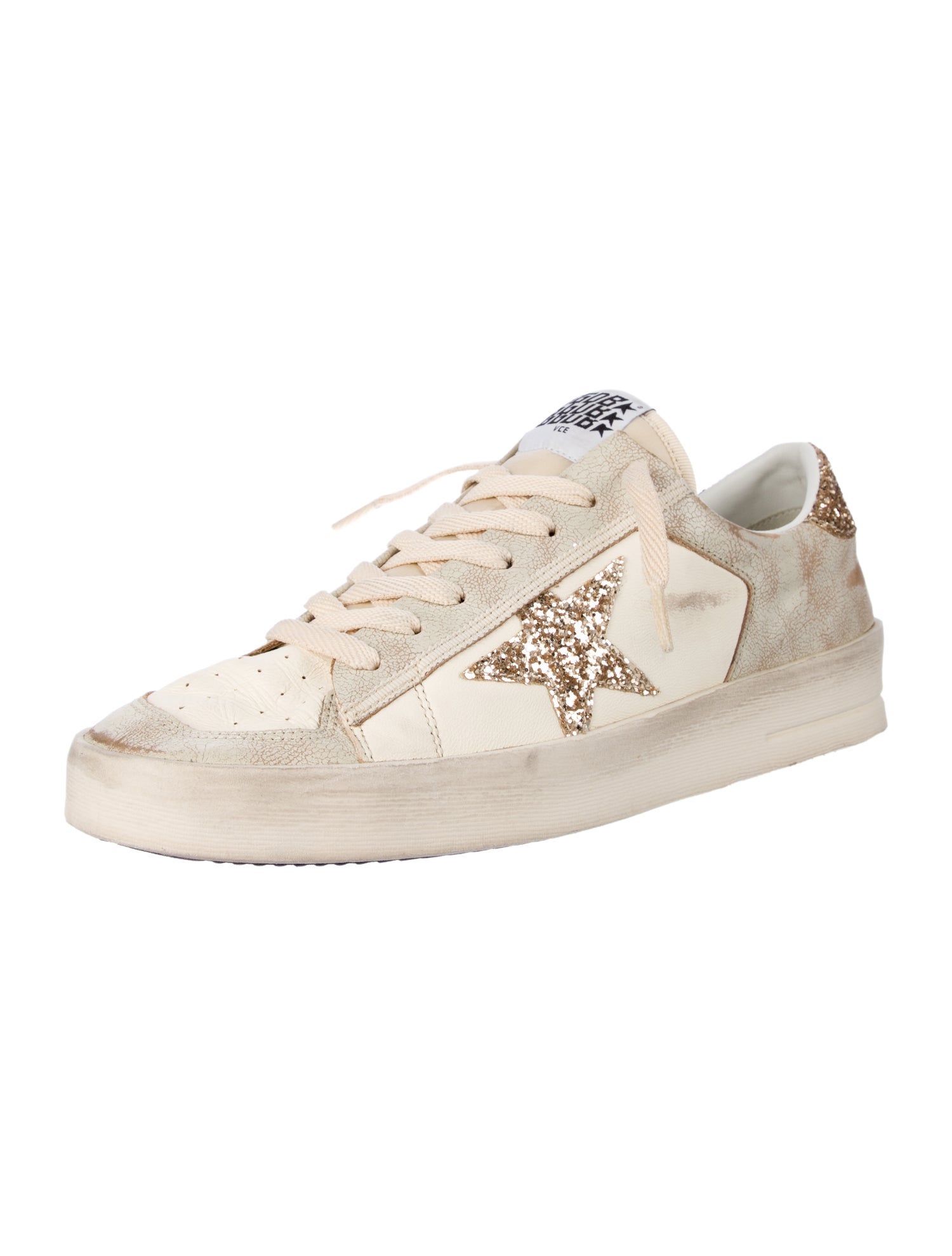 Golden Goose Leather Colorblock Pattern Sneakers