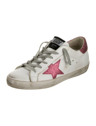 Golden Goose Leather Glitter Accents Sneakers