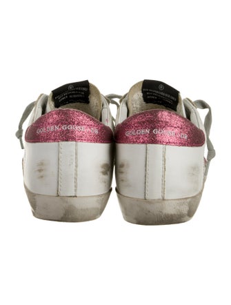 Golden Goose Leather Glitter Accents Sneakers