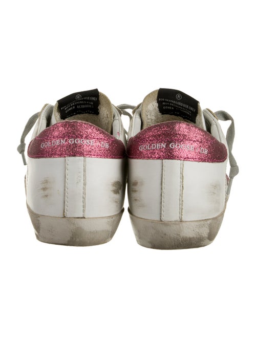Golden Goose Leather Glitter Accents Sneakers