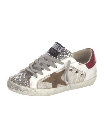 Golden Goose Leather Printed Sneakers