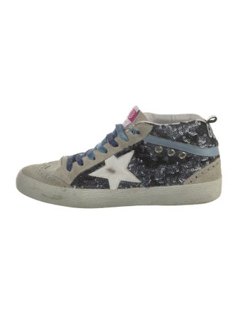 Golden Goose Suede Colorblock Pattern Sneakers